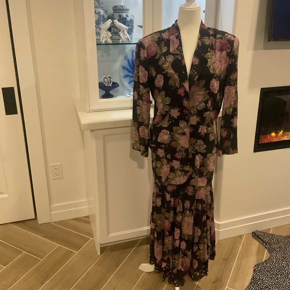 Vintage Floral Carole Little Skirt and Jacket